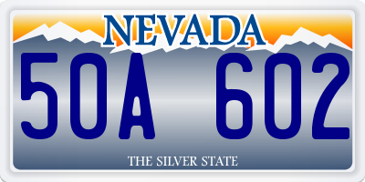 NV license plate 50A602