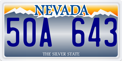 NV license plate 50A643