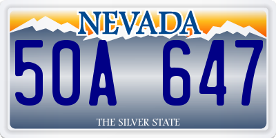 NV license plate 50A647