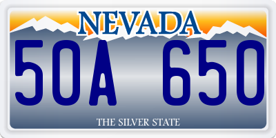 NV license plate 50A650