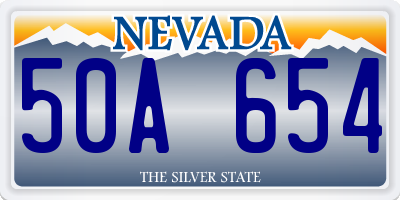 NV license plate 50A654