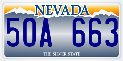 NV license plate 50A663