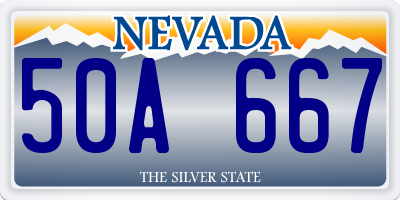 NV license plate 50A667