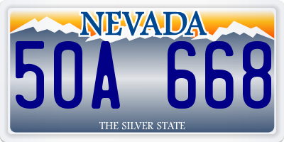 NV license plate 50A668