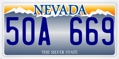 NV license plate 50A669