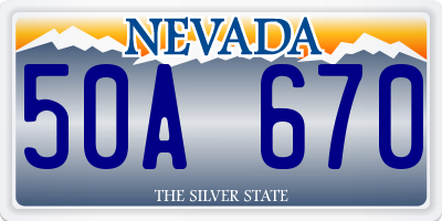NV license plate 50A670