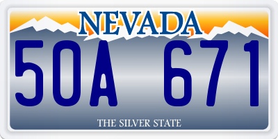 NV license plate 50A671