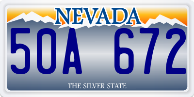NV license plate 50A672
