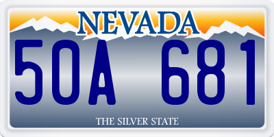 NV license plate 50A681