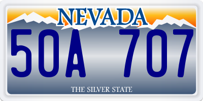 NV license plate 50A707