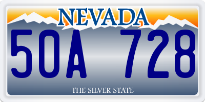 NV license plate 50A728