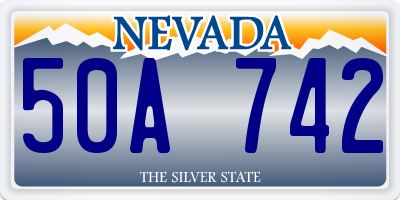 NV license plate 50A742