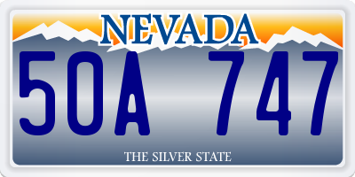 NV license plate 50A747