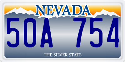 NV license plate 50A754