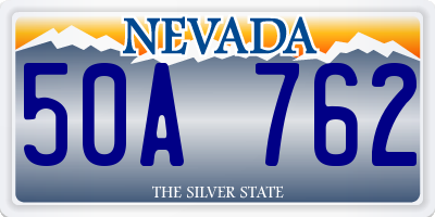 NV license plate 50A762