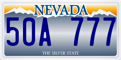 NV license plate 50A777