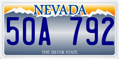 NV license plate 50A792