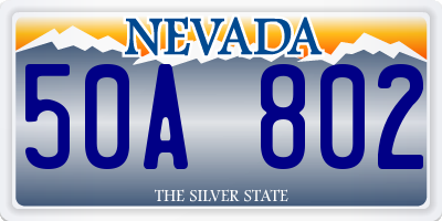 NV license plate 50A802