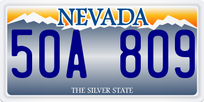 NV license plate 50A809