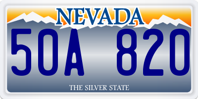 NV license plate 50A820