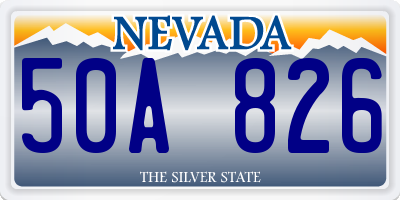 NV license plate 50A826