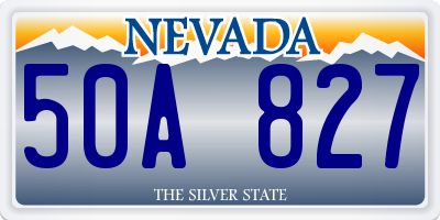 NV license plate 50A827
