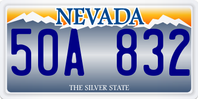 NV license plate 50A832