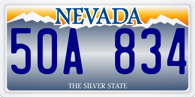 NV license plate 50A834