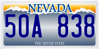 NV license plate 50A838