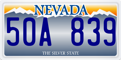 NV license plate 50A839