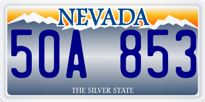 NV license plate 50A853