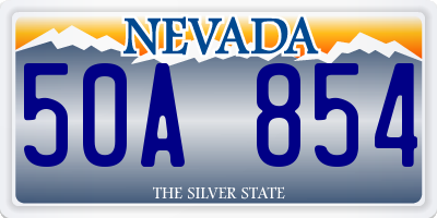 NV license plate 50A854
