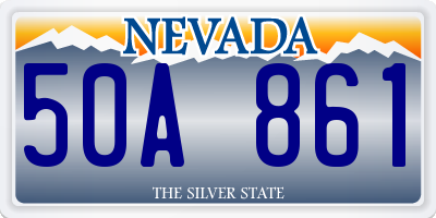 NV license plate 50A861