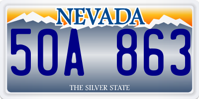 NV license plate 50A863