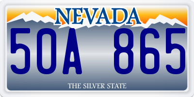 NV license plate 50A865