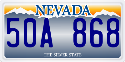 NV license plate 50A868