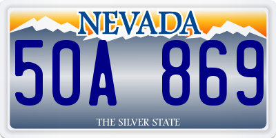 NV license plate 50A869