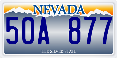 NV license plate 50A877