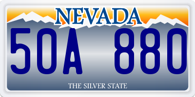 NV license plate 50A880