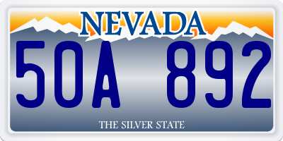 NV license plate 50A892