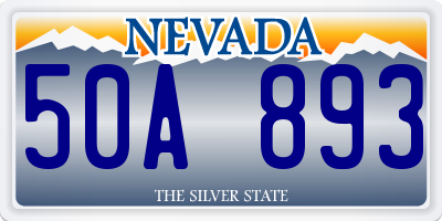 NV license plate 50A893