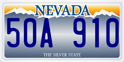 NV license plate 50A910