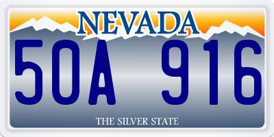 NV license plate 50A916