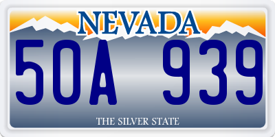 NV license plate 50A939