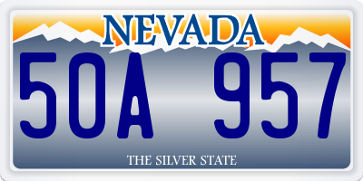 NV license plate 50A957