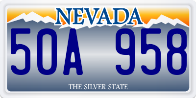 NV license plate 50A958