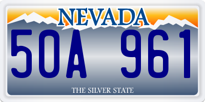 NV license plate 50A961