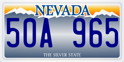 NV license plate 50A965