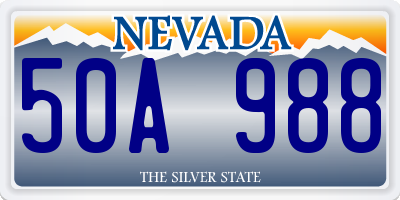 NV license plate 50A988