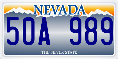 NV license plate 50A989